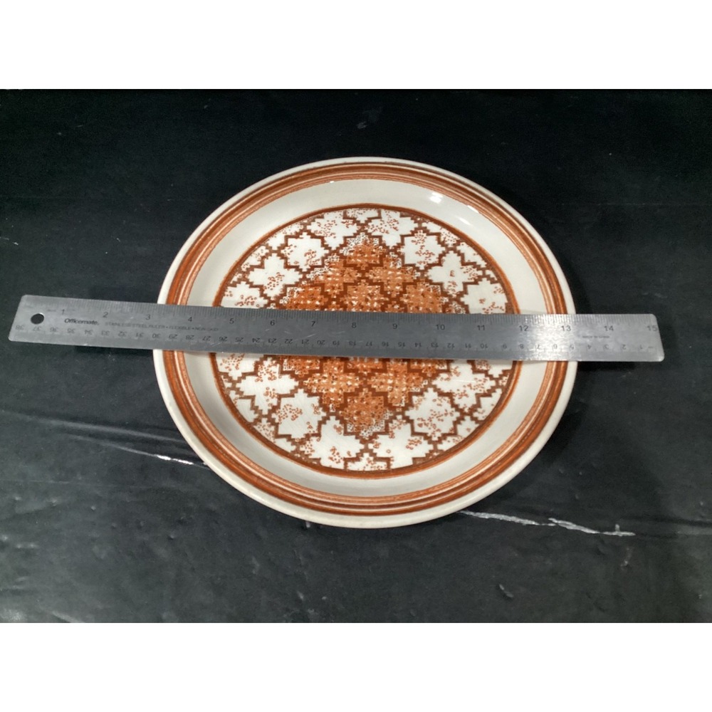 Jamestown China Ironstone Brown Diamond Grid Dinner Plate USA